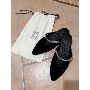 Birdies “The Swan” Caviar Velvet Gem Bracelet Slip-On Shoe